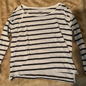 White and Black Striped American Eagle Longsleeve